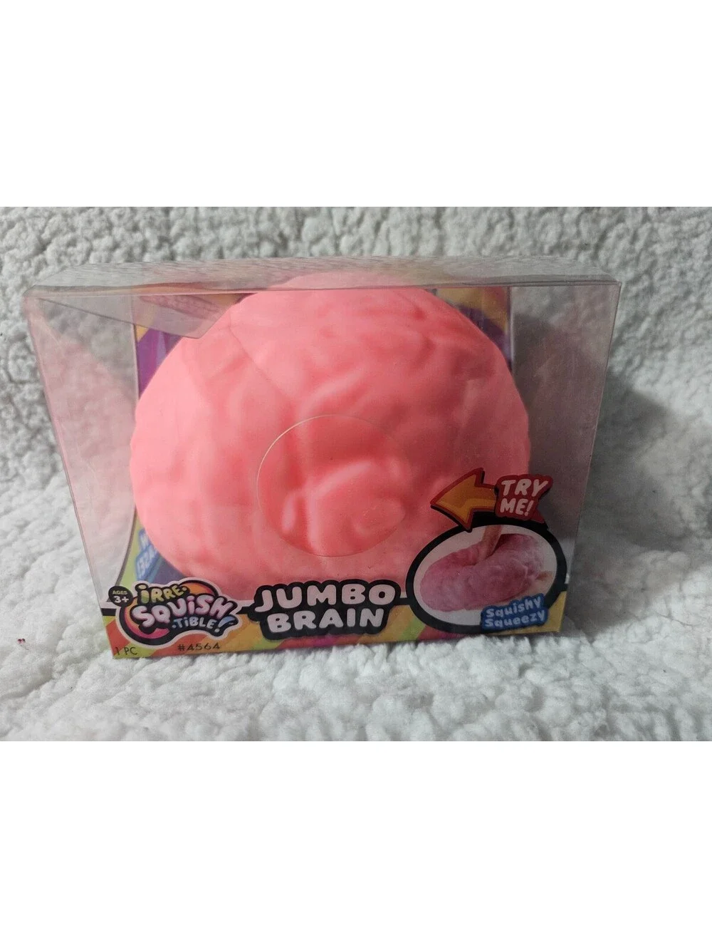 JA-RU Irresistibles Jumbo Brain Squishy ja ru irre-squish-tible NIB PINK 🧠